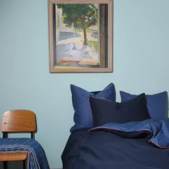 Cotton Sateen Duvet Cover Set Dusty Blue-Indigo<HOMEHAGEN Outlet