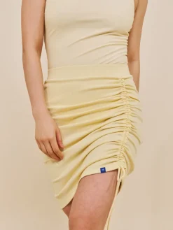Crest Ribbed Adjustable Skirt Mellow Yellow<Copenhagen Cartel Outlet