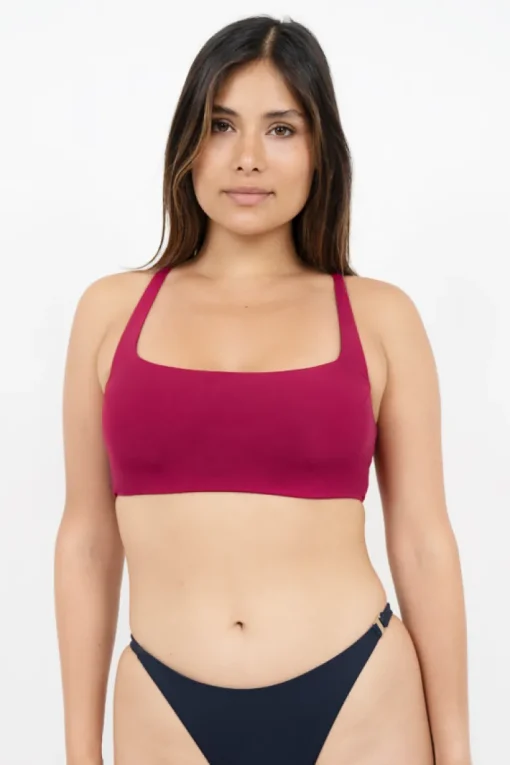 Crete HER Cross Back Bikini Top Red Coral<1 People Outlet