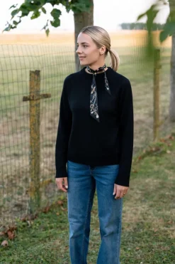 Crew Neck Merino Wool Sweater Black<Monala Shop