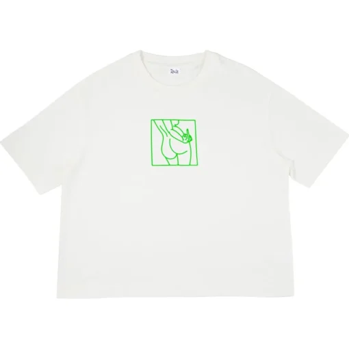 Crop Middle Finger T-Shirt White<RAIZ Cheap