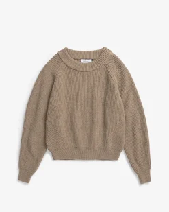 Cropped Knit Sweater Wool-Blend Beige<Rotholz Cheap