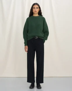 Cropped Knit Sweater Wool-Blend Green<Rotholz Best Sale