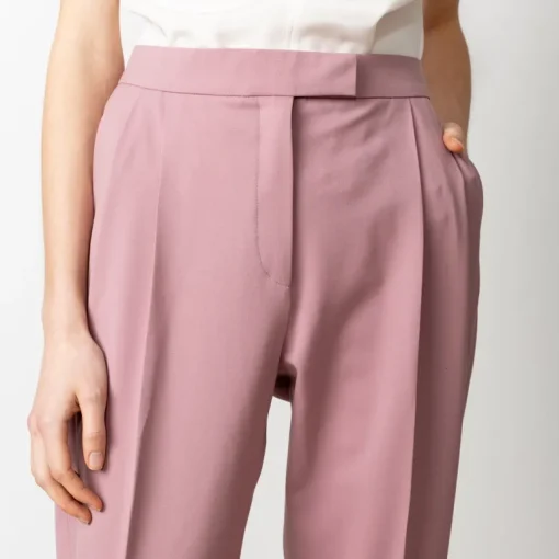 Cropped Pleated Wool Trouser Pink<Studio Heijne Cheap