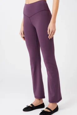 Cropped Shoulder Top + Flared Sports Pants Set Purple Passion<MANDALA Cheap