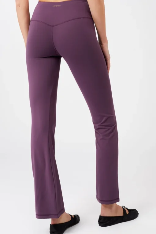 Cropped Shoulder Top + Flared Sports Pants Set Purple Passion<MANDALA Cheap