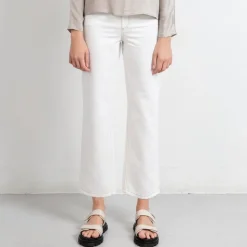 Cropped Wide Leg Linen Mix 5-Pocket Pants<Studio Heijne Cheap
