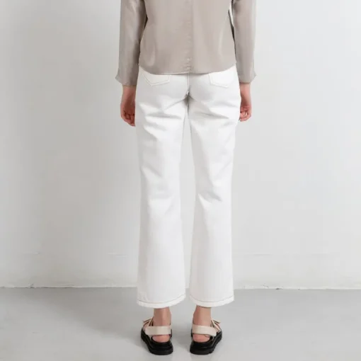Cropped Wide Leg Linen Mix 5-Pocket Pants<Studio Heijne Cheap