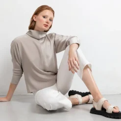 Cropped Wide Leg Linen Mix 5-Pocket Pants<Studio Heijne Cheap