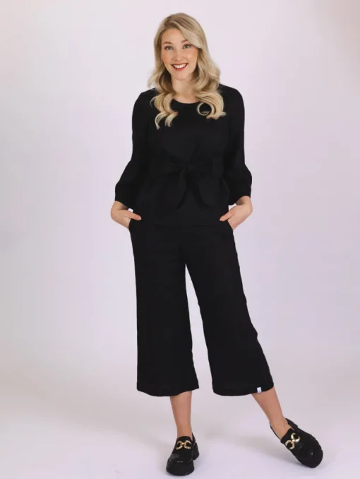 Culottes Linen Trousers Black<Nakoa Online