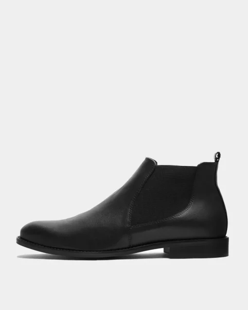 Dean Chelsea Boots Vegea Grape Leather Black<BOHEMA Best