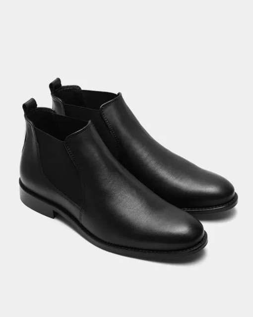 Dean Chelsea Boots Vegea Grape Leather Black<BOHEMA Best