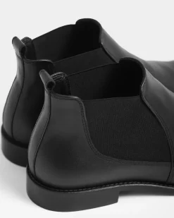 Dean Chelsea Boots Vegea Grape Leather Black<BOHEMA Best
