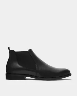 Dean Chelsea Boots Vegea Grape Leather Black<BOHEMA Best