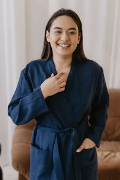 Del膷ia Linen Bathrobe<Laume linen Shop