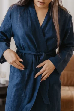 Del膷ia Linen Bathrobe<Laume linen Shop