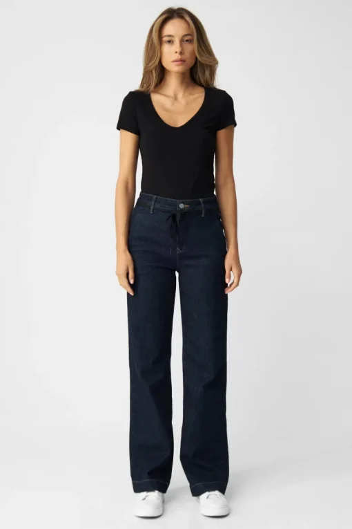 Dew Flared Soft Denim Jeans French Pocket Raw<Dawn Denim Online