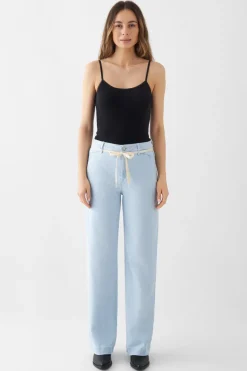 Dew Flared Soft Jeans French Pocket Light Blue<Dawn Denim Discount