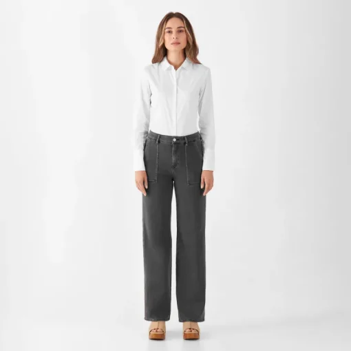 Dew Flared Worker Jeans Medium Grey<Dawn Denim Outlet