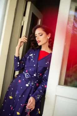 Double Breasted Trench Coat for Spring in Violet<RainSisters Store