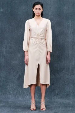 Double V Cut Detail Dress<Haris Cotton New