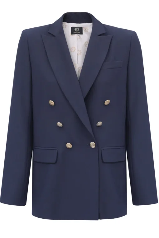 Double-breasted Jacket Navy Blue<Enteliér Best