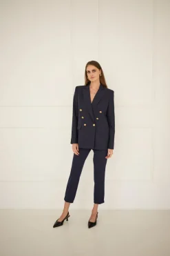 Double-breasted Jacket Navy Blue<Enteliér Best