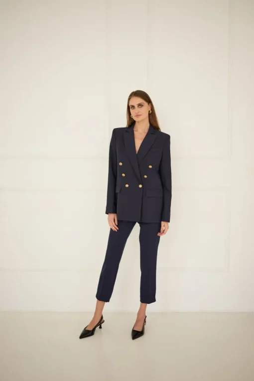 Double-breasted Jacket Navy Blue<Enteliér Best