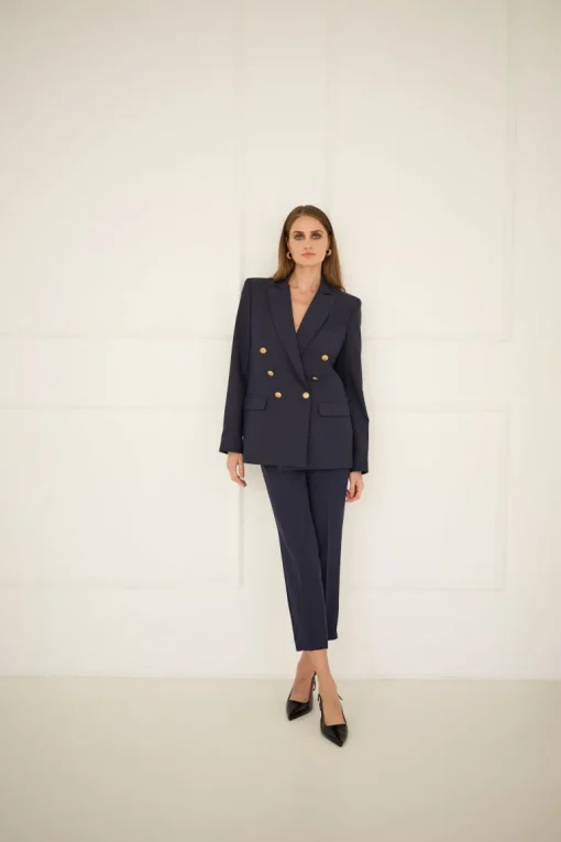 Double-breasted Jacket Navy Blue<Enteliér Best