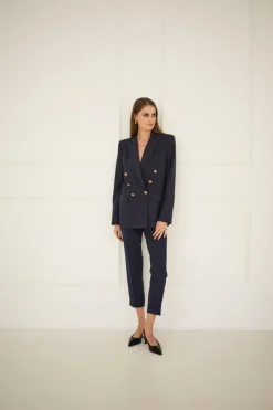 Double-breasted Jacket Navy Blue<Enteliér Best