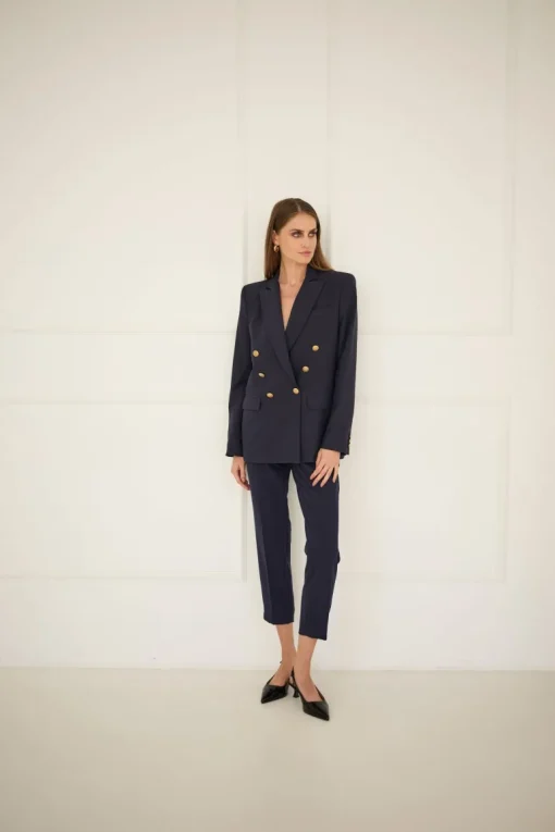 Double-breasted Jacket Navy Blue<Enteliér Best