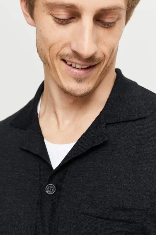 Eero Extra Fine Merinovilla Kauluspaita Antrasiitinharmaa<FRENN Best