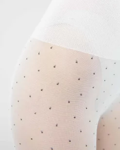 Eira Petite Dots Tights Ivory<Swedish Stockings Store
