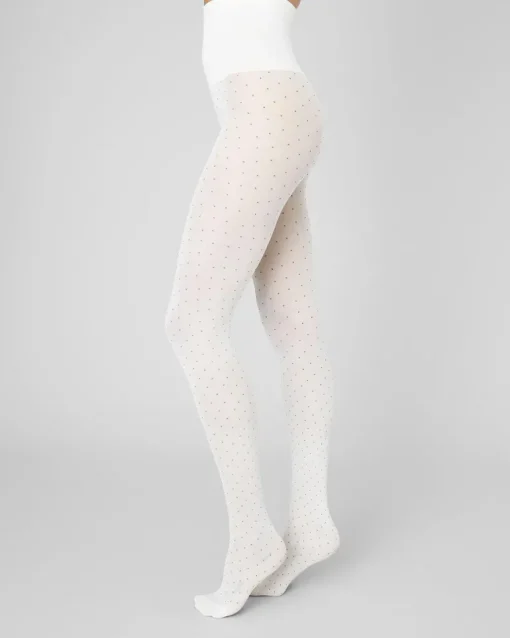 Eira Petite Dots Tights Ivory<Swedish Stockings Store
