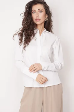 Elia Button-Up Shirt White<ANGELL Hot