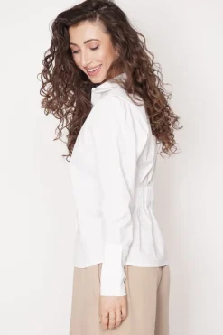 Elia Button-Up Shirt White<ANGELL Hot