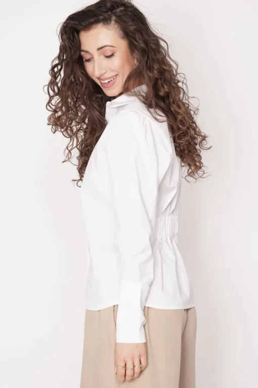 Elia Button-Up Shirt White<ANGELL Hot