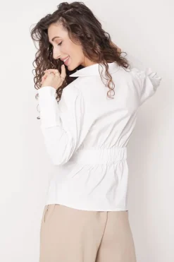 Elia Button-Up Shirt White<ANGELL Hot