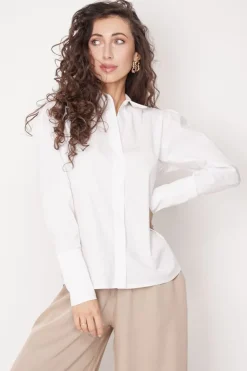 Elia Button-Up Shirt White<ANGELL Hot