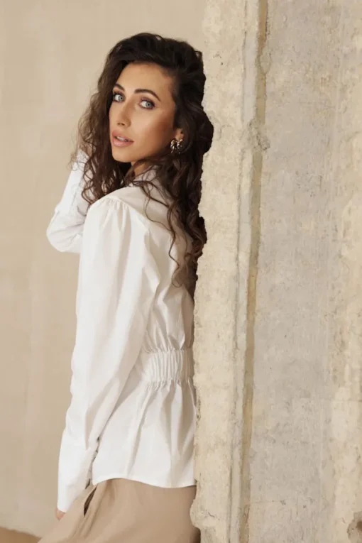 Elia Button-Up Shirt White<ANGELL Hot