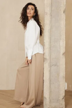 Elia Button-Up Shirt White<ANGELL Hot