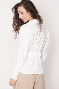 Elia Button-Up Shirt White<ANGELL Hot