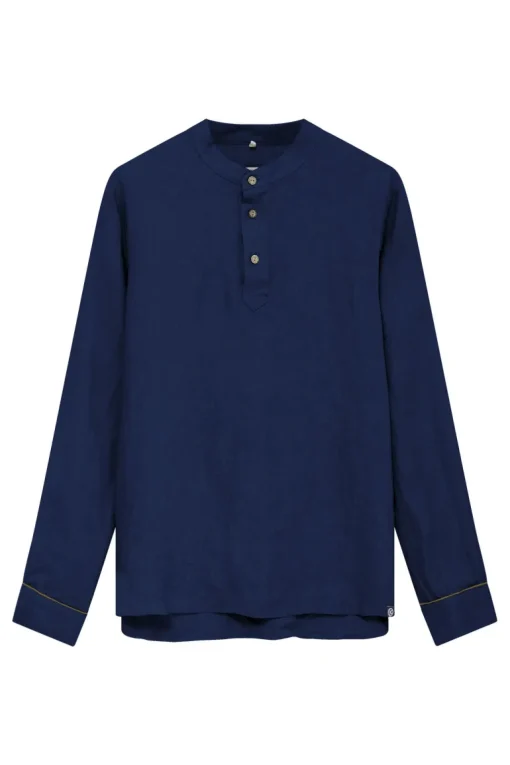 Elijah Linen Long Sleeve Navy Blue<KOMODO Fashion