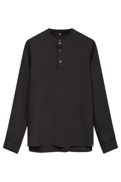 Elijah Linen Long Sleeve Black<KOMODO Discount