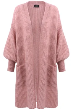Mohair Alpakka Pitkä Neuletakki Vaaleanpunainen<Enteliér Clearance
