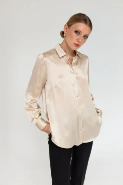 Silkkipaita Beige<Enteliér Cheap