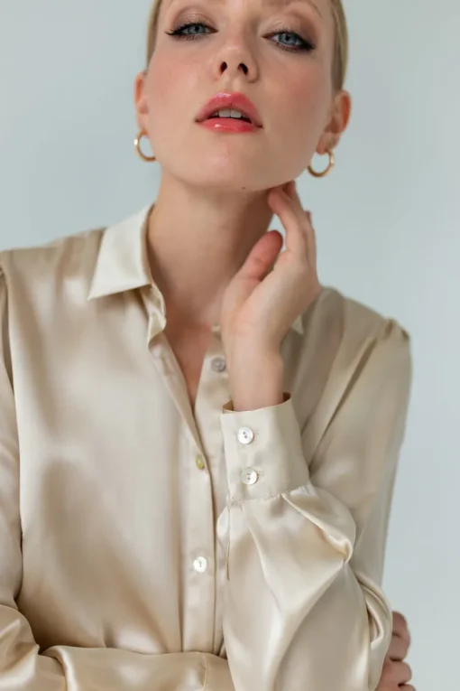 Silkkipaita Beige<Enteliér Cheap