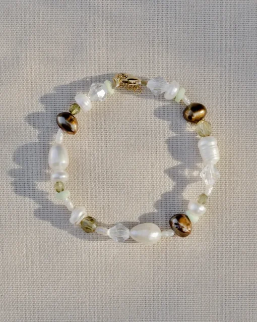 Evergreen Bracelet White/Brown/Green<NAKU Jewellery Flash Sale