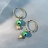 Evil Eye Korvarenkaat Vihreä<NAKU Jewellery Outlet