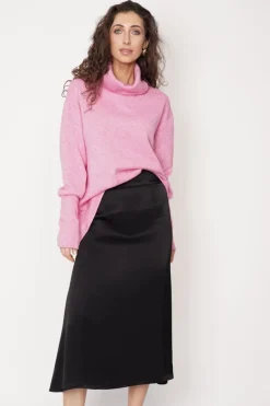 Feme Satin Skirt Black<ANGELL Clearance